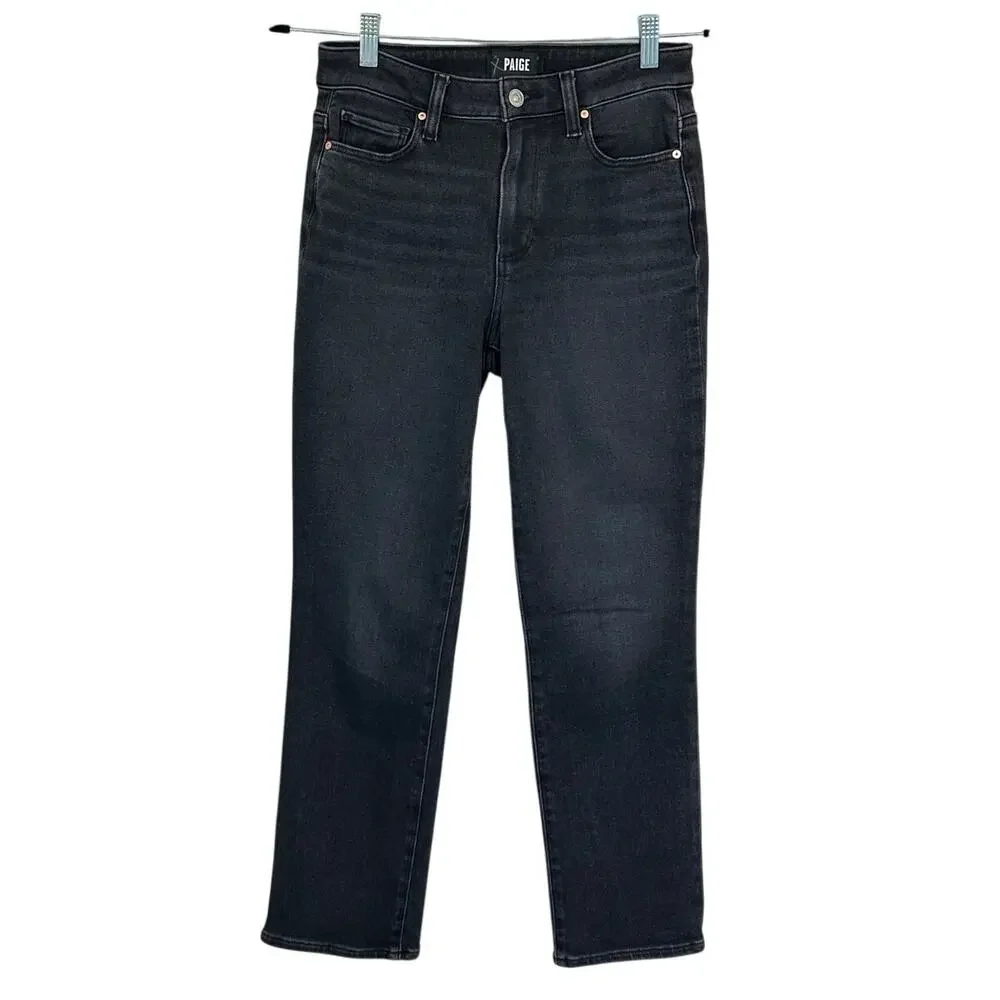 PAIGE Cindy High Rise Straight Leg Black Jeans Women’s 27